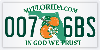 FL license plate 0076BS