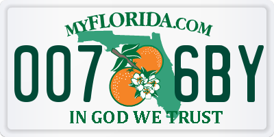 FL license plate 0076BY