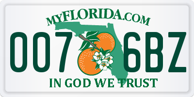 FL license plate 0076BZ