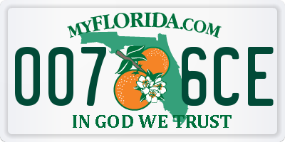 FL license plate 0076CE