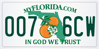 FL license plate 0076CW