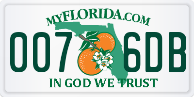 FL license plate 0076DB