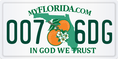 FL license plate 0076DG
