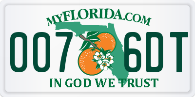 FL license plate 0076DT