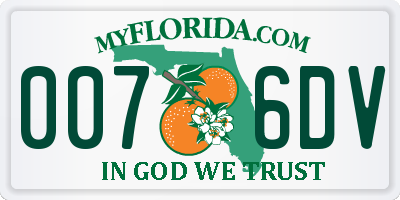 FL license plate 0076DV
