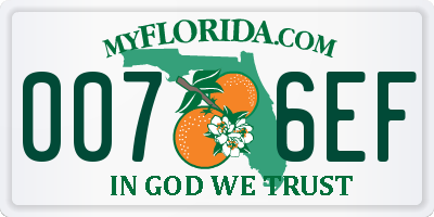 FL license plate 0076EF