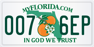 FL license plate 0076EP