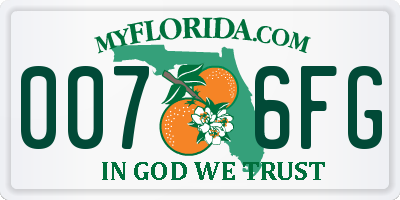FL license plate 0076FG