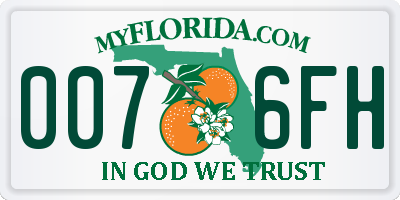 FL license plate 0076FH