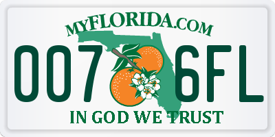 FL license plate 0076FL