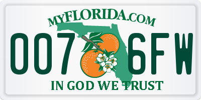 FL license plate 0076FW