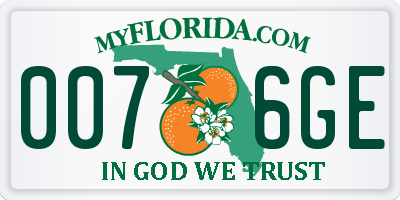 FL license plate 0076GE