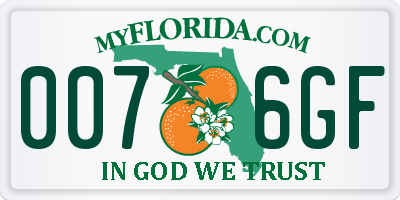 FL license plate 0076GF