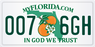 FL license plate 0076GH
