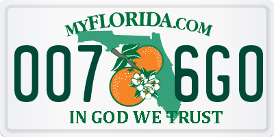FL license plate 0076GO