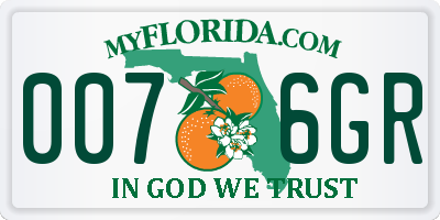 FL license plate 0076GR