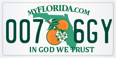 FL license plate 0076GY