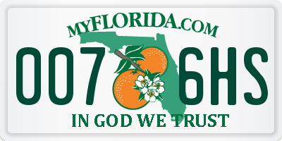 FL license plate 0076HS