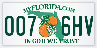 FL license plate 0076HV