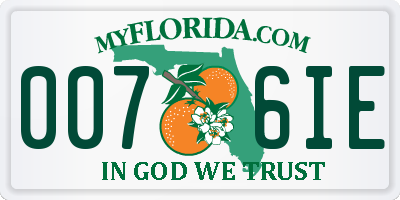 FL license plate 0076IE