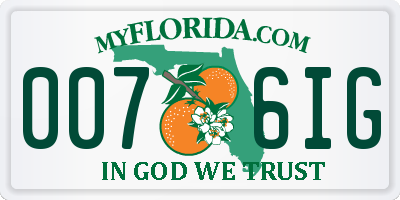 FL license plate 0076IG