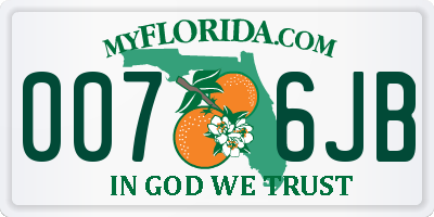 FL license plate 0076JB