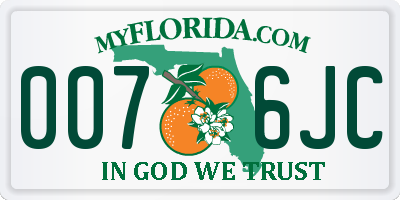 FL license plate 0076JC