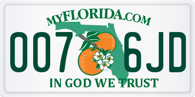 FL license plate 0076JD