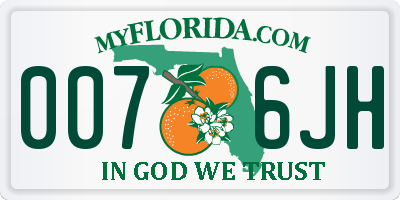 FL license plate 0076JH