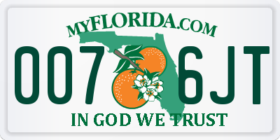 FL license plate 0076JT
