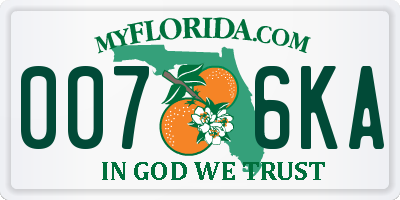 FL license plate 0076KA