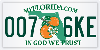 FL license plate 0076KE
