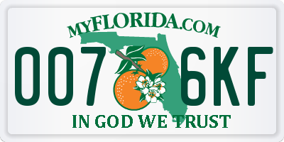 FL license plate 0076KF