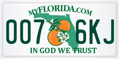FL license plate 0076KJ