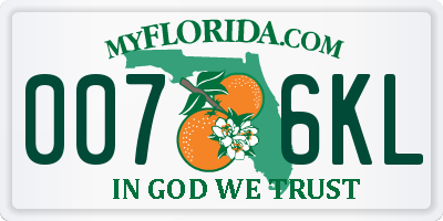 FL license plate 0076KL
