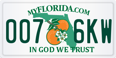 FL license plate 0076KW