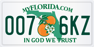FL license plate 0076KZ