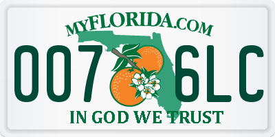 FL license plate 0076LC
