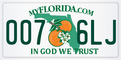 FL license plate 0076LJ