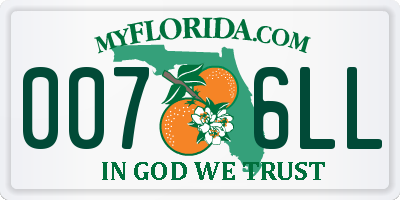 FL license plate 0076LL
