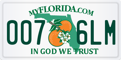 FL license plate 0076LM