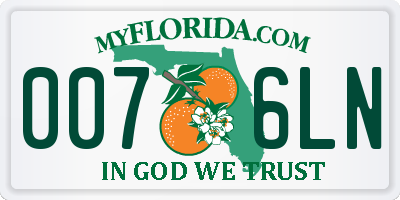 FL license plate 0076LN