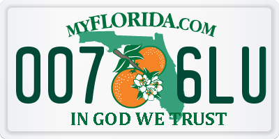 FL license plate 0076LU