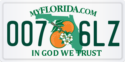 FL license plate 0076LZ