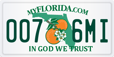 FL license plate 0076MI