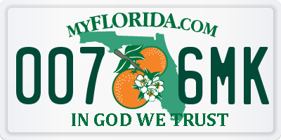 FL license plate 0076MK