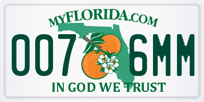 FL license plate 0076MM