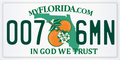 FL license plate 0076MN