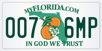 FL license plate 0076MP