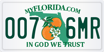 FL license plate 0076MR